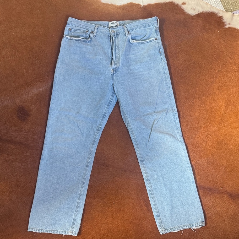 Agolde Light Blue Straight Leg Jeans